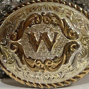 Montana Silversmith Gold and Sterling Silver Plated Western Belt Buckle